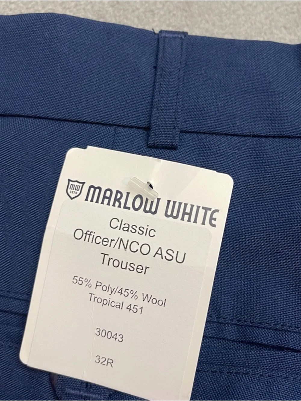 Marlow White Army Officer Pants 32R Yellow Stripe Army Service Cavalry Uniform